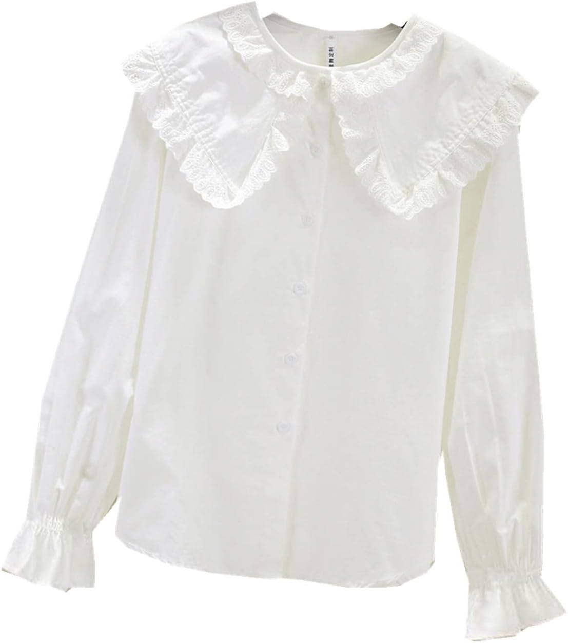 トップス oheshio round collar frill long t-shirt MUSINSA公式 | OHESHIO round collar frill long t-shirt (white)